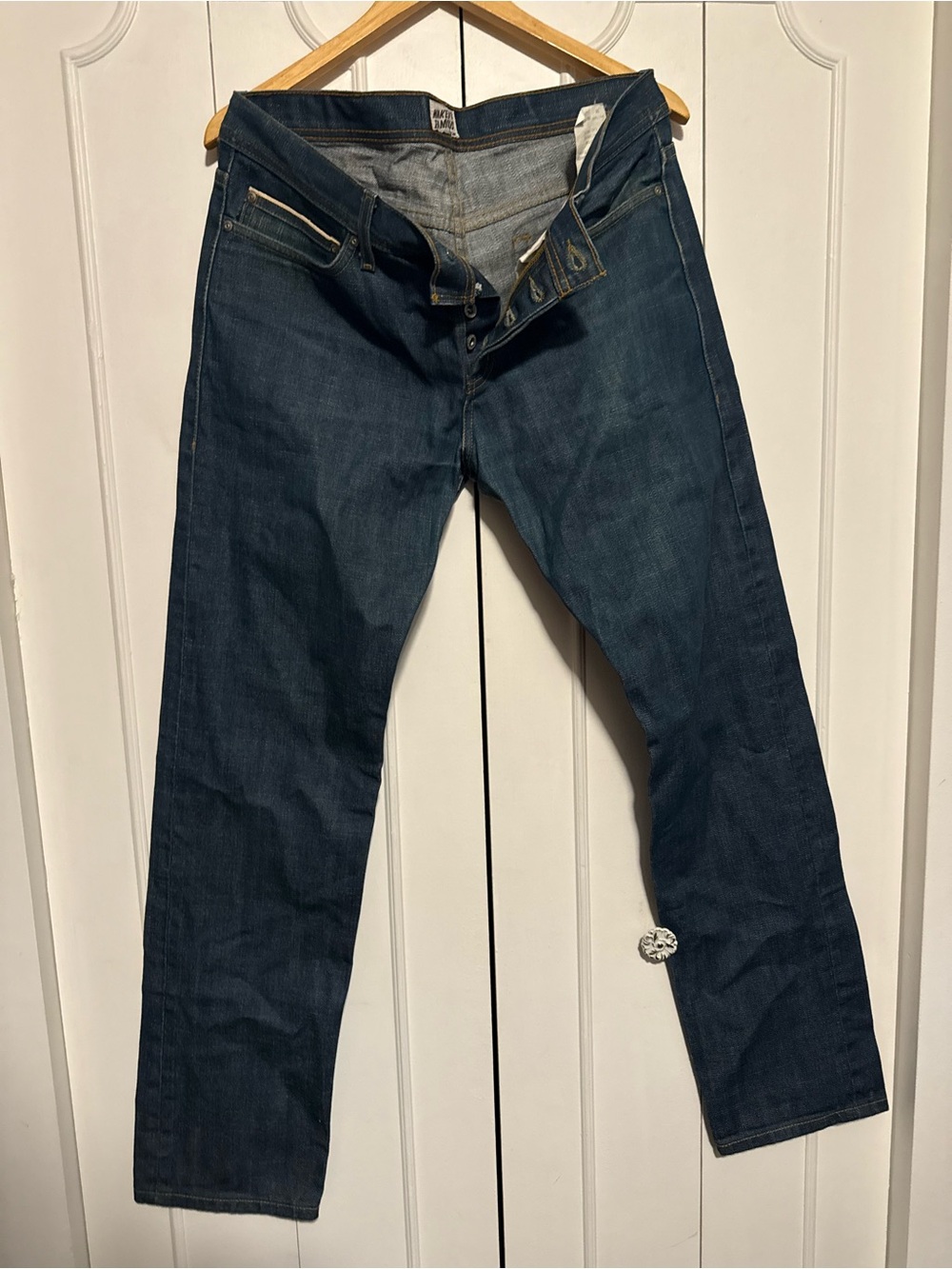 Naked & Famous Denim Weird guy Dark Blue Straight Jeans